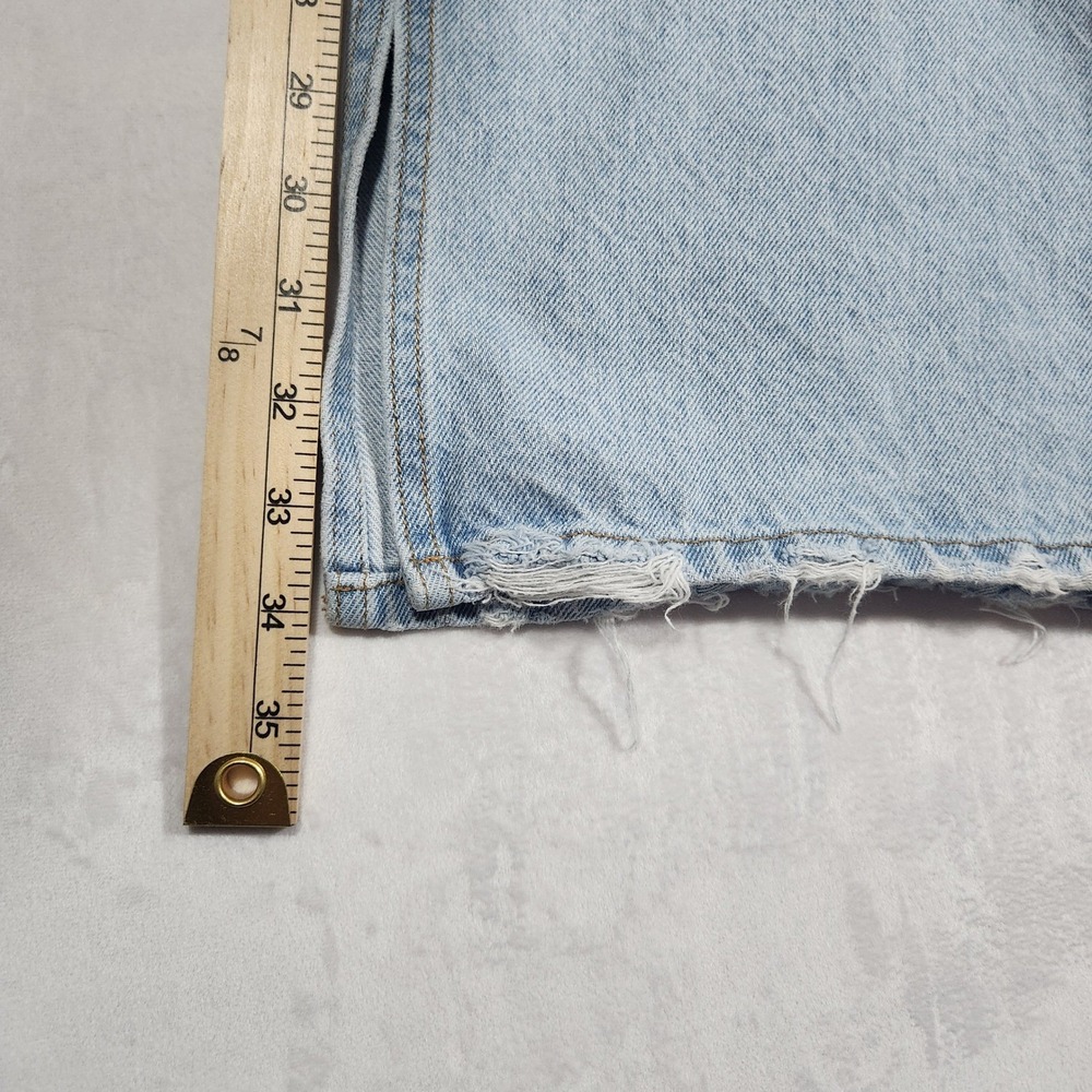 Mattelsa Dreamers Light Wash Wide Leg Side Slit Distressed Jeans Womens 28/MX - Picture 9 of 13